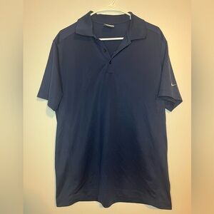Nike Golf Dri-Fit Polo Shirt Men’s Large Navy Blue Swoosh Athletic